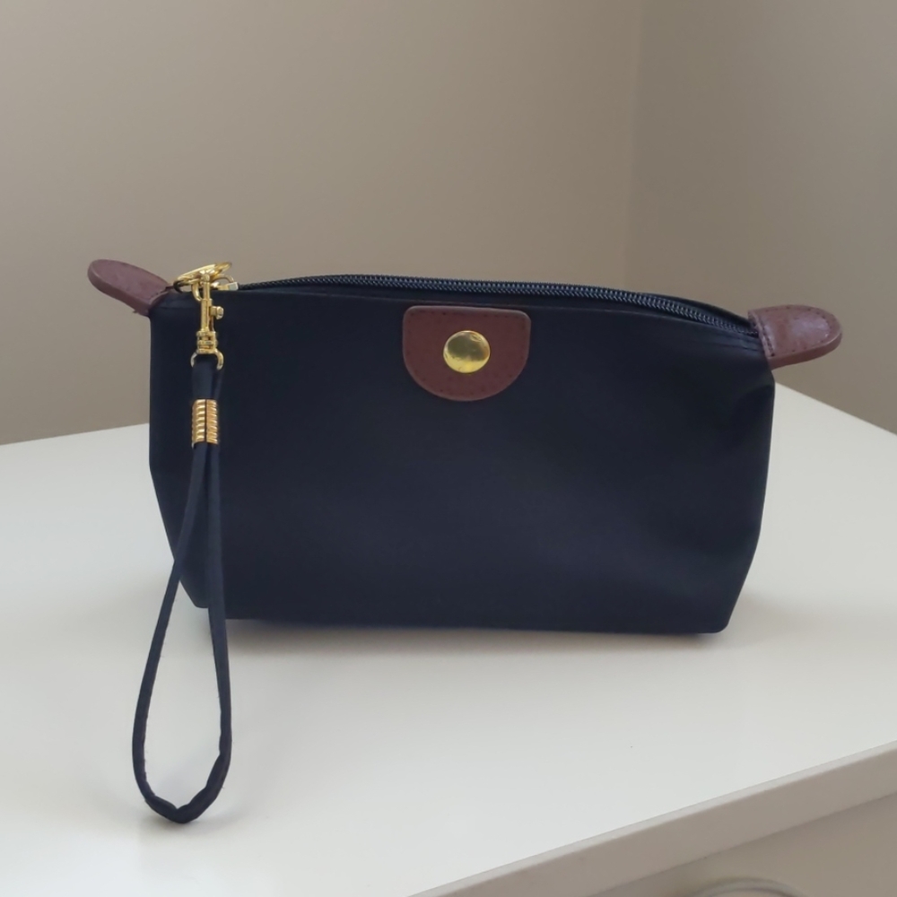 Nylon Zip Clutch Pouch Black